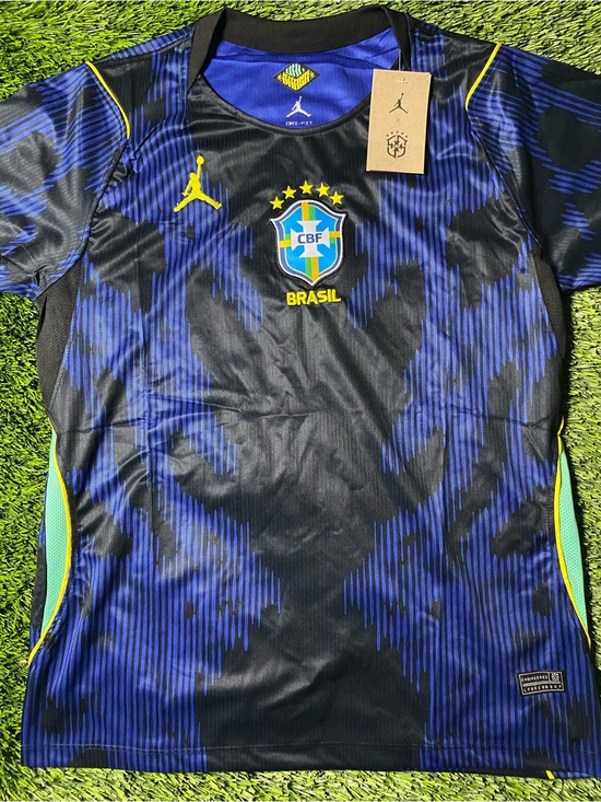 Jordan Other - Brazil CBF Soccer Jersey - Black, Blue & Yellow